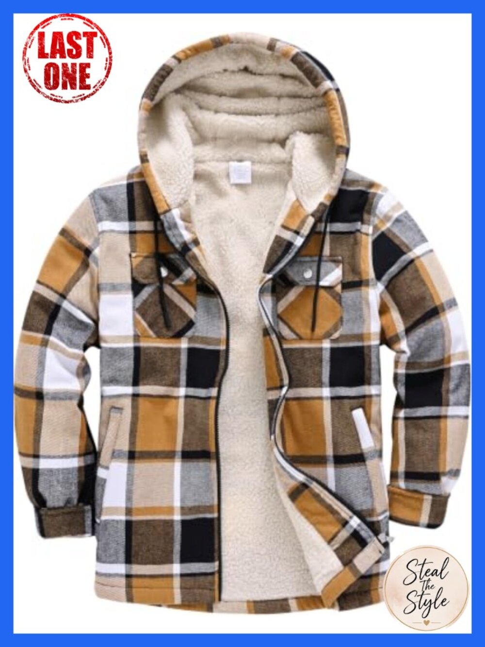 Plus Size Fleece Jacket Sherpa Lined Zip Up Hoodie